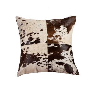Natural Home Decor Torino Cowhide Pillow | 1-Piece | S & p chocolate/white